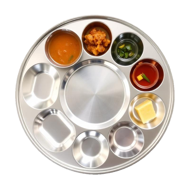 Stainless Steel Bhojan Plate Divided Plate Aristo